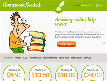 Tablet Screenshot of homeworkneeded.com